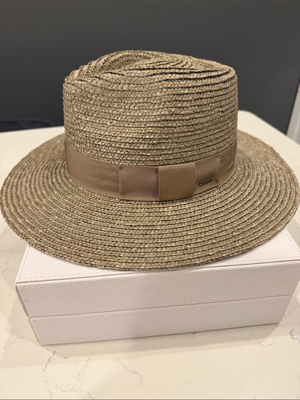 Brixton women's Straw Fedora Hat - Tan -